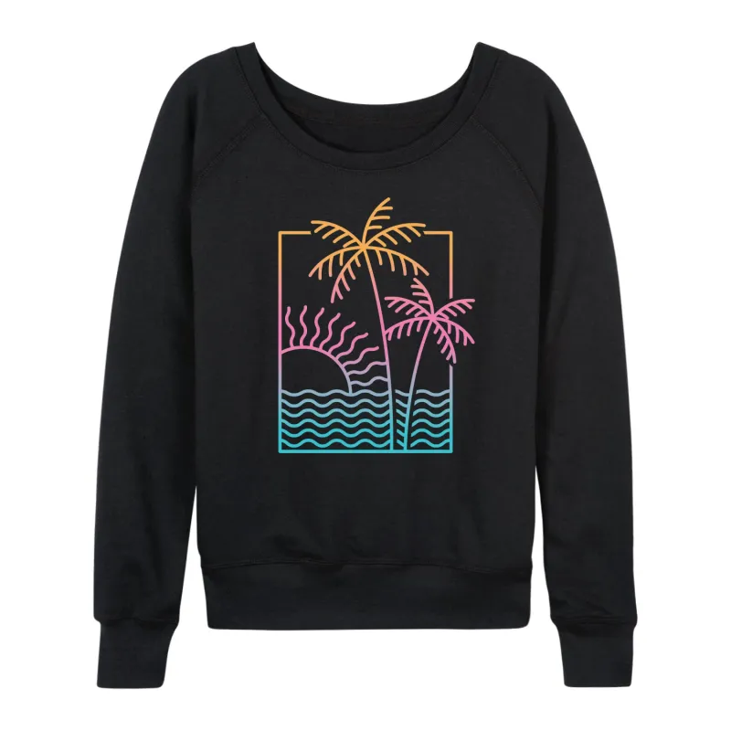 Instant Message - Line Drawing Sunset - Women's Lightweight French Terry Long Sleeve Shirt sold by Zulily