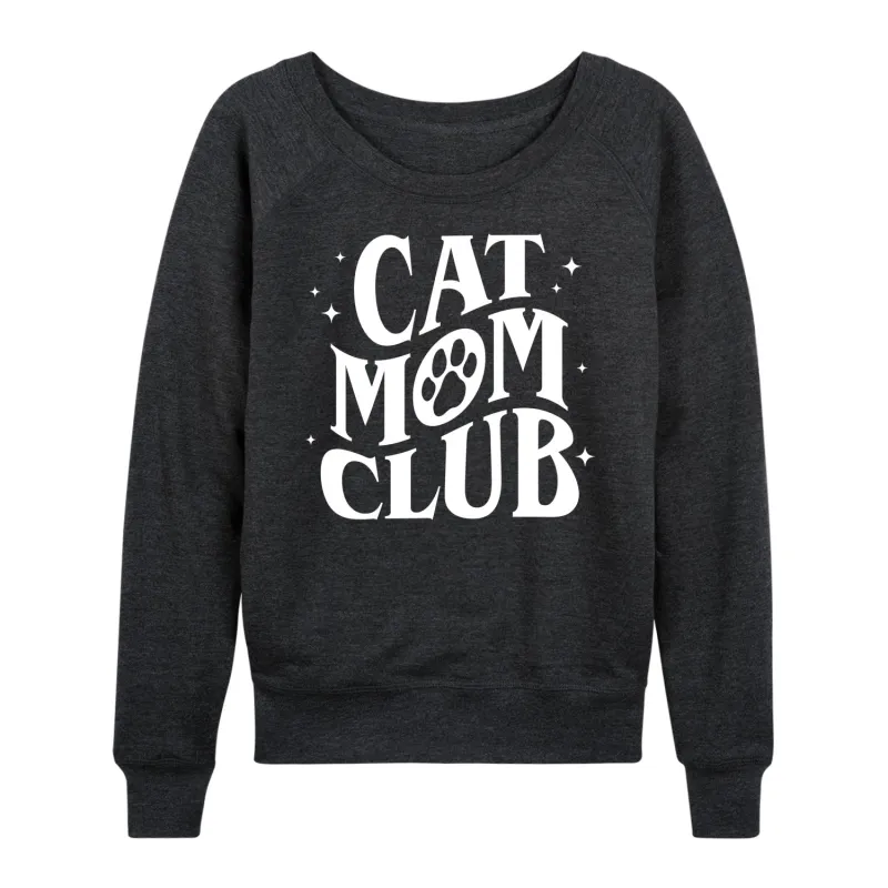 Instant Message - Cat Mom Club - Women's Lightweight French Terry Long Sleeve Shirt sold by Zulily