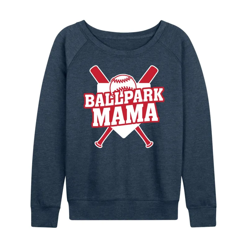 Instant Message - Ballpark Mama - Women's Lightweight French Terry Long Sleeve Shirt sold by Zulily