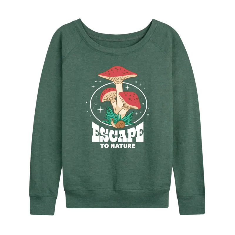 Instant Message - Escape to Nature - Blooming Mushrooms - Women's Lightweight French Terry Long Sleeve Shirt sold by Zulily