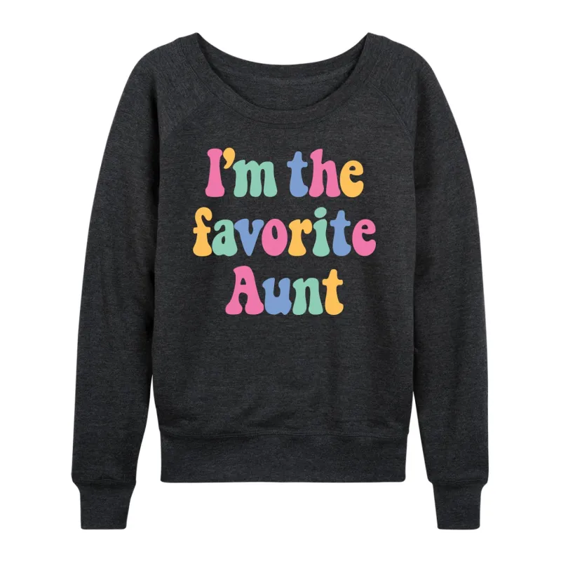 Instant Message - Im The Favorite Aunt  - Women's Lightweight French Terry Long Sleeve Shirt sold by Zulily