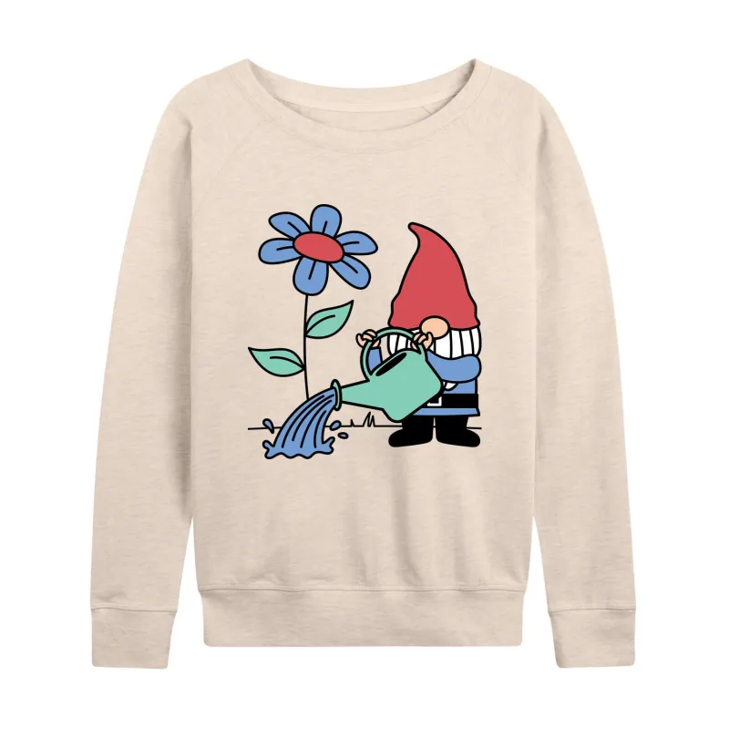 Instant Message - Gardening Gnome - Women's Lightweight French Terry Long Sleeve Shirt made by Zulily