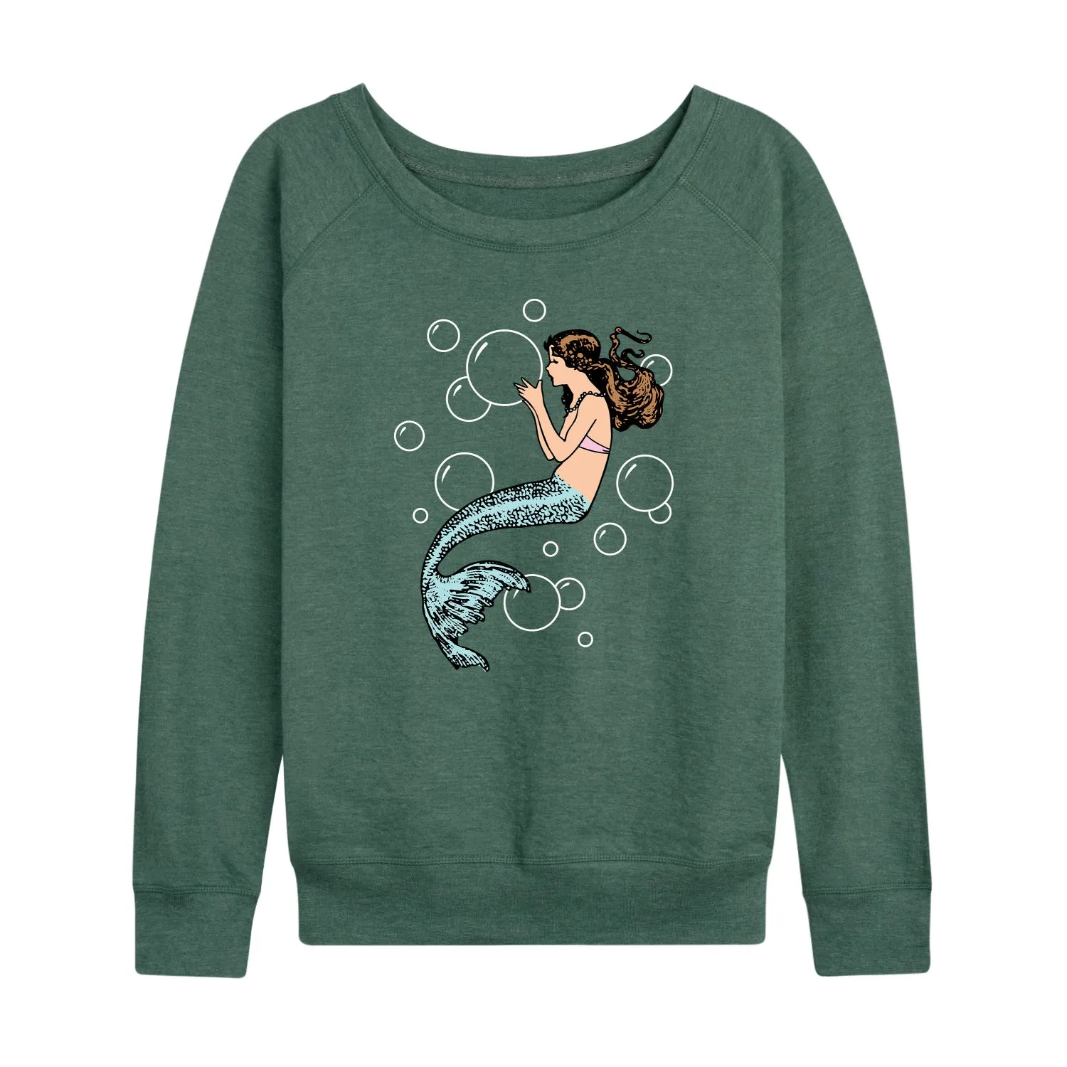 Instant Message - Mermaid Holding Bubbles - Women's Lightweight French Terry Long Sleeve Shirt sold by Zulily product image thumbnail 3
