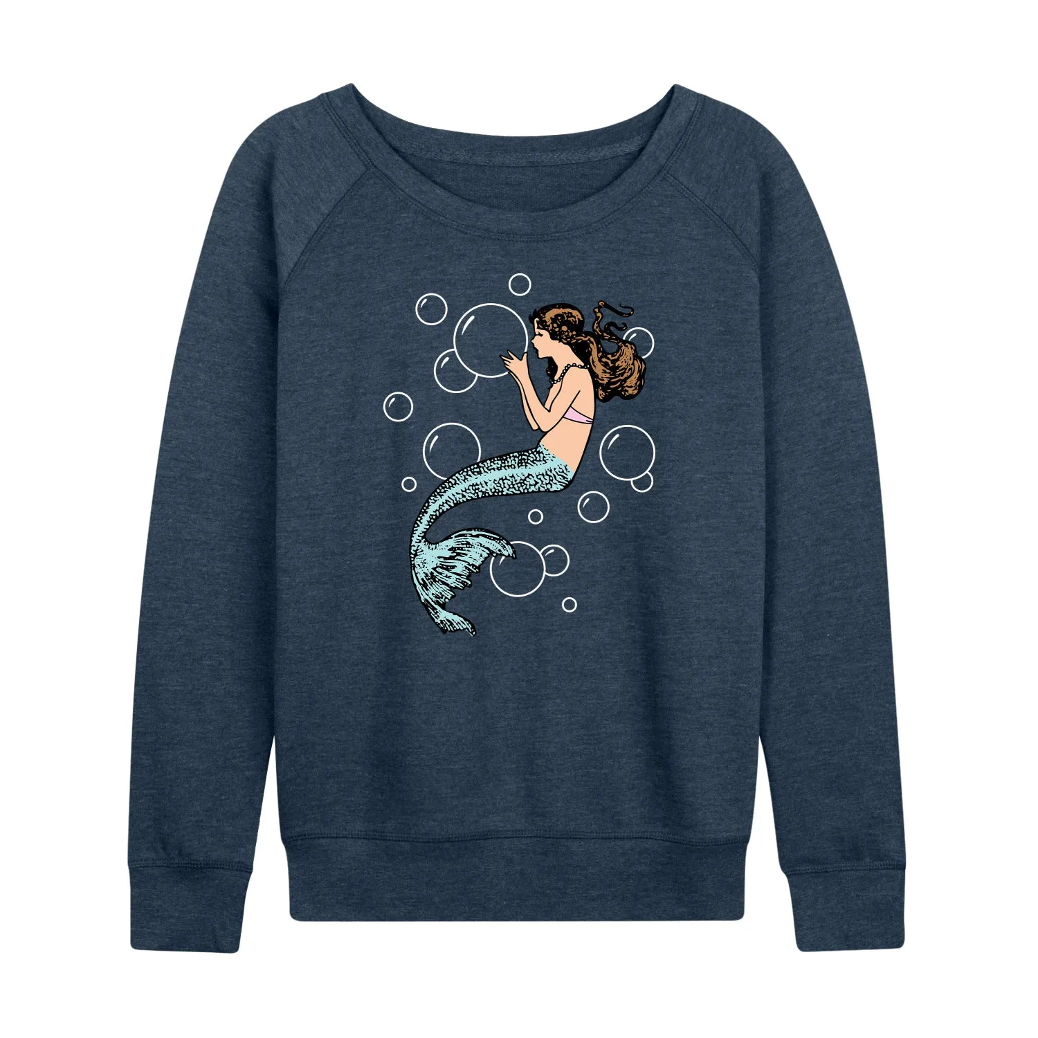 Instant Message - Mermaid Holding Bubbles - Women's Lightweight French Terry Long Sleeve Shirt sold by Zulily product image thumbnail 2