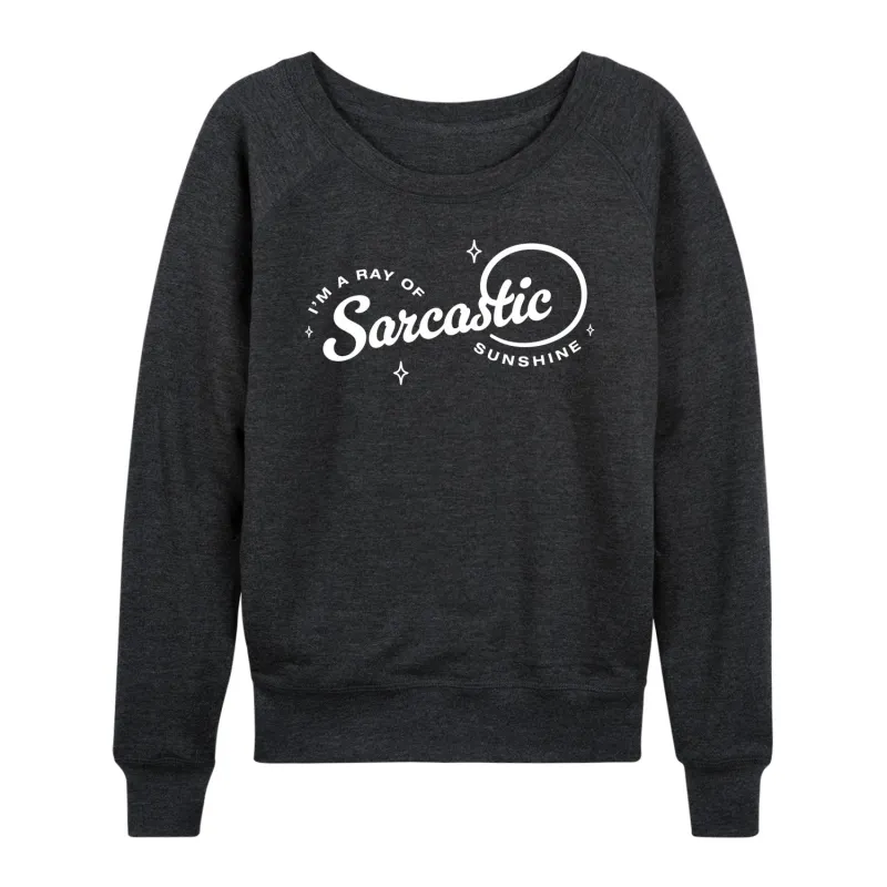 Instant Message - Ray Of Sarcastic Sunshine - Women's Lightweight French Terry Long Sleeve Shirt made by Zulily