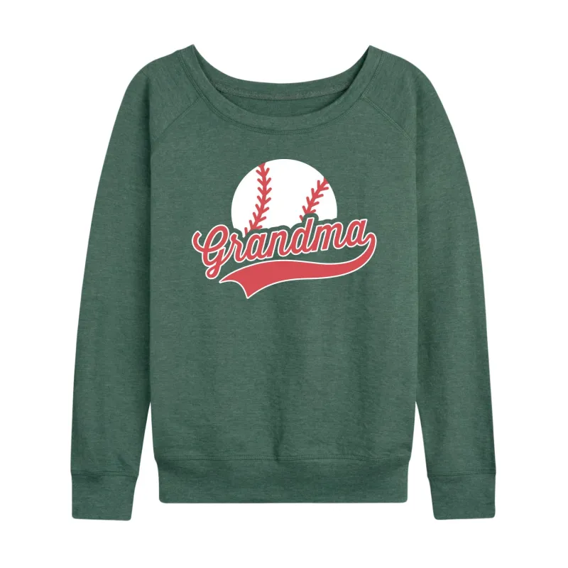 Instant Message - Baseball Grandma - Women's Lightweight French Terry Long Sleeve Shirt sold by Zulily
