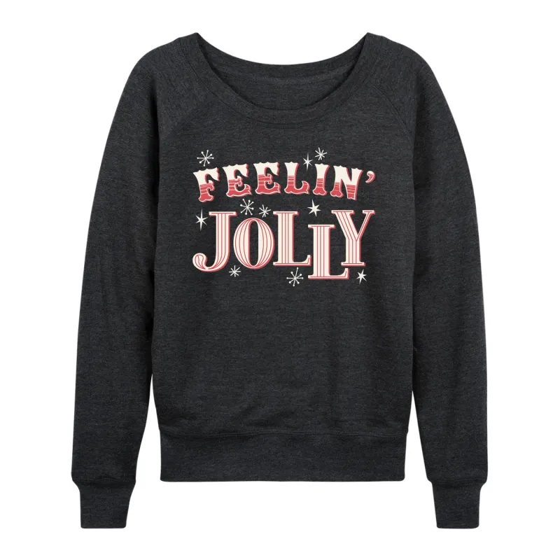 Instant Message - Christmas - Feelin' Jolly - Women's Lightweight French Terry Long Sleeve Shirt sold by Zulily