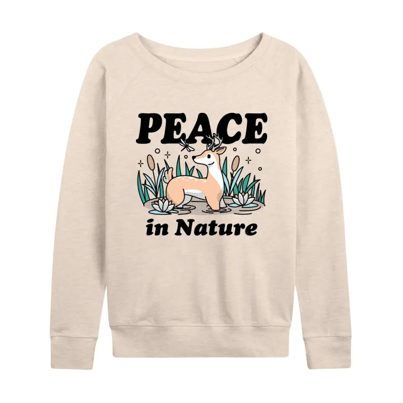 Instant Message - Peace In Nature - Women's Lightweight French Terry Long Sleeve Shirt sold by Zulily