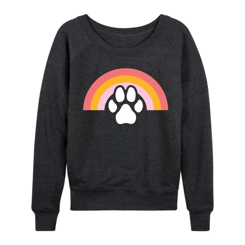 Instant Message - Dog Paw Rainbow - Women's French Terry Long Sleeve Shirt sold by Zulily
