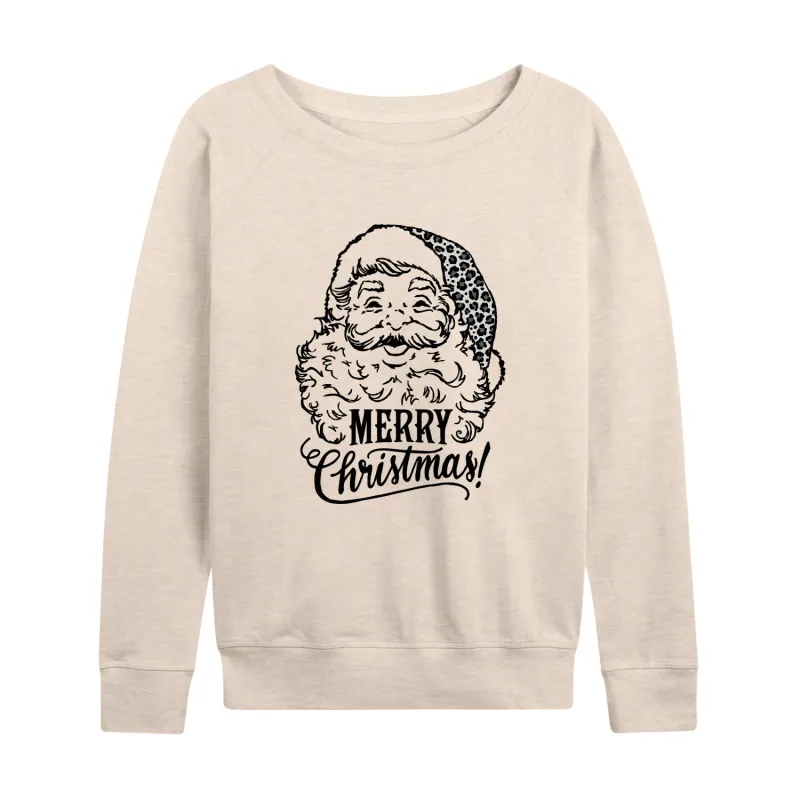 Instant Message - Vintage Santa  Christmas- Women's Lightweight French Terry Long Sleeve Shirt sold by Zulily