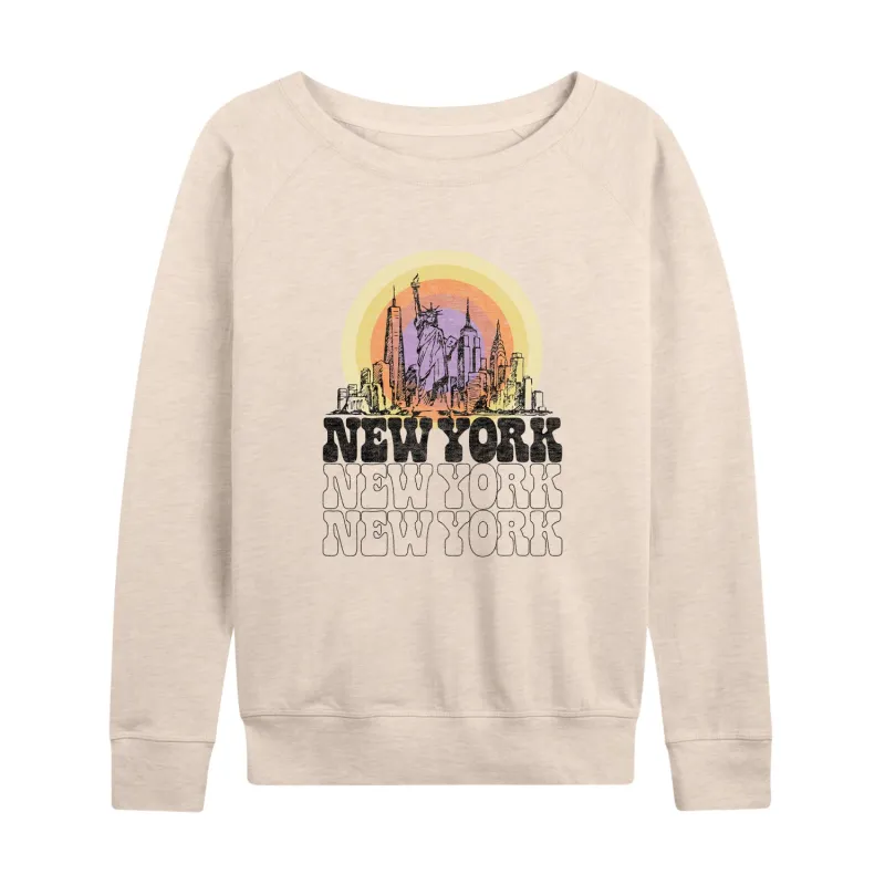 Instant Message - New York Vintage - Women's Lightweight French Terry Long Sleeve Shirt sold by Zulily