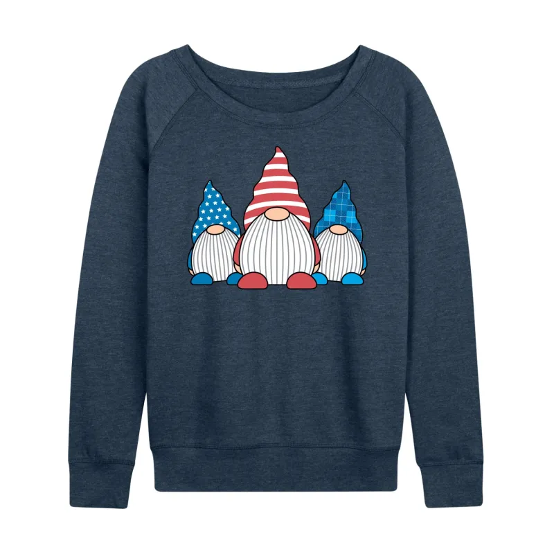 Instant Message - Patriotic Gnomes  - Women's Lightweight French Terry Long Sleeve Shirt made by Zulily
