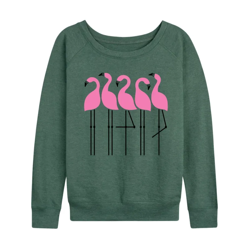 Instant Message - Flamingos - Women's Lightweight French Terry Long Sleeve Shirt sold by Zulily