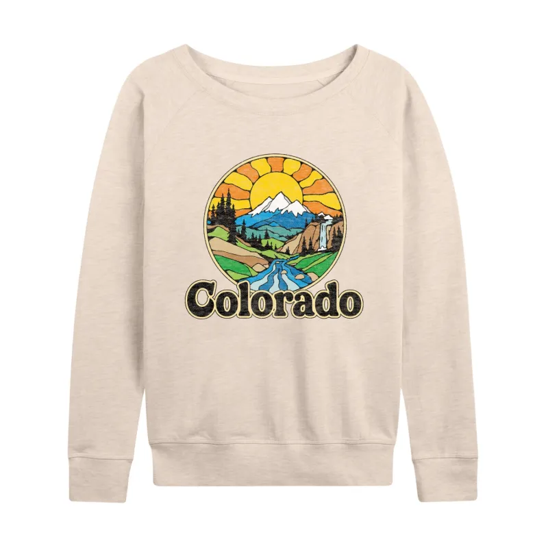 Instant Message - Groovy Colorado  - Women's Lightweight French Terry Long Sleeve Shirt sold by Zulily