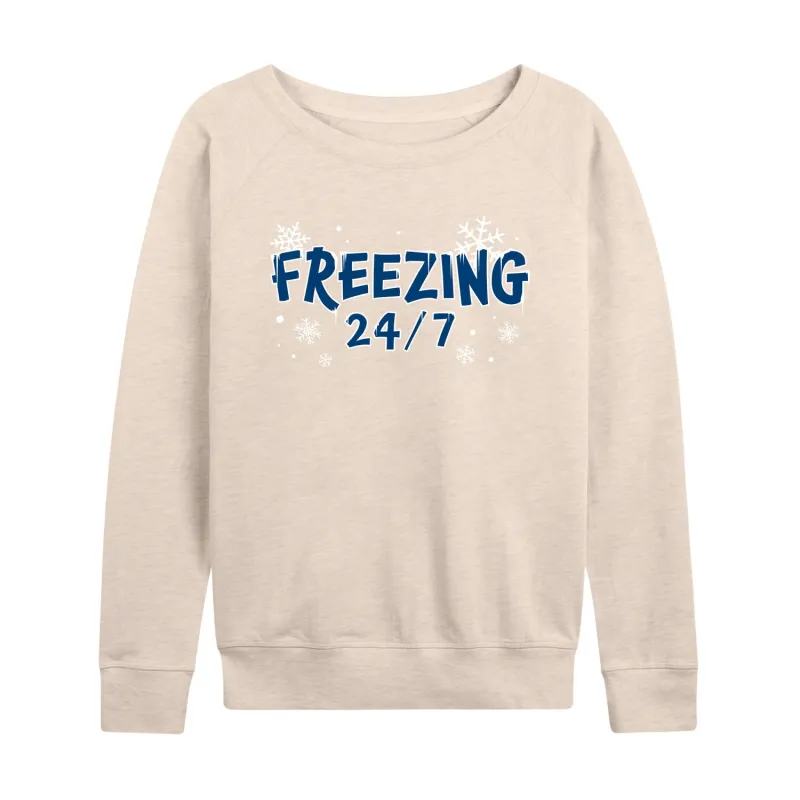 Instant Message - Winter - Freezing 24-7 - Women's Lightweight French Terry Long Sleeve Shirt sold by Zulily