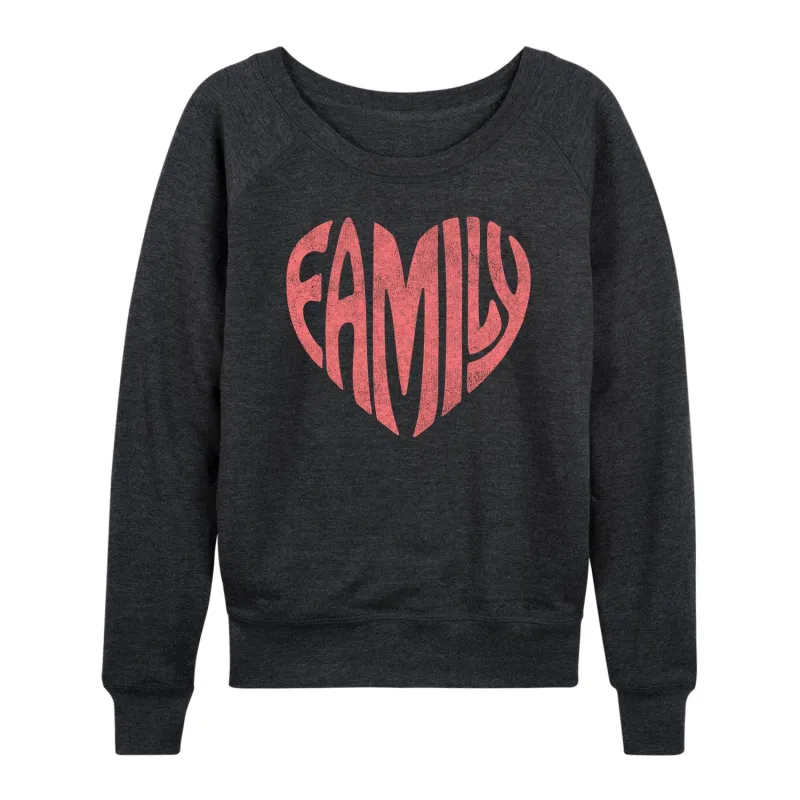 Instant Message - Family Heart - Women's French Terry Long Sleeve Shirt sold by Zulily