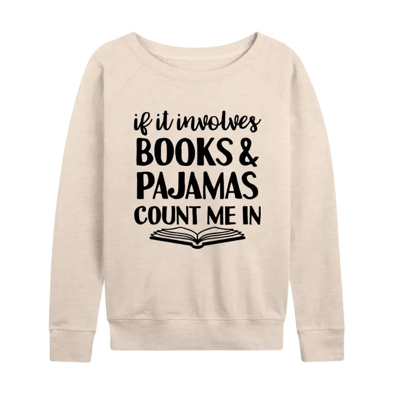 Instant Message - Books And Pajamas - Women's Lightweight French Terry Long Sleeve Shirt sold by Zulily