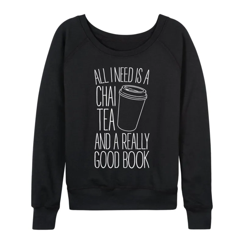 Instant Message - Chai Tea Good Book - Ladies Lightweight French Terry Long Sleeve Shirt sold by Zulily