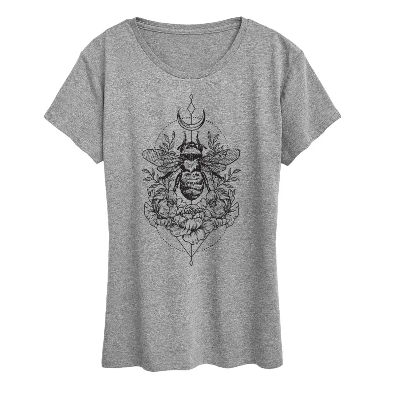 Instant Message - Astrological Floral Bee - Women's Short Sleeve Graphic T-Shirt sold by Zulily