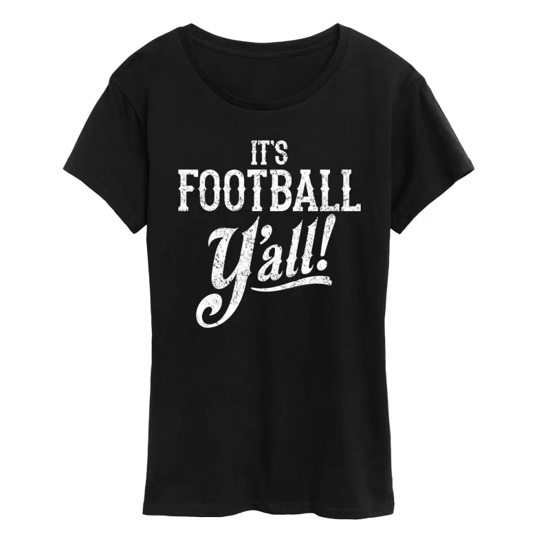 Instant Message - It's Football Y'all - Women's Short Sleeve Graphic T-Shirt sold by Zulily