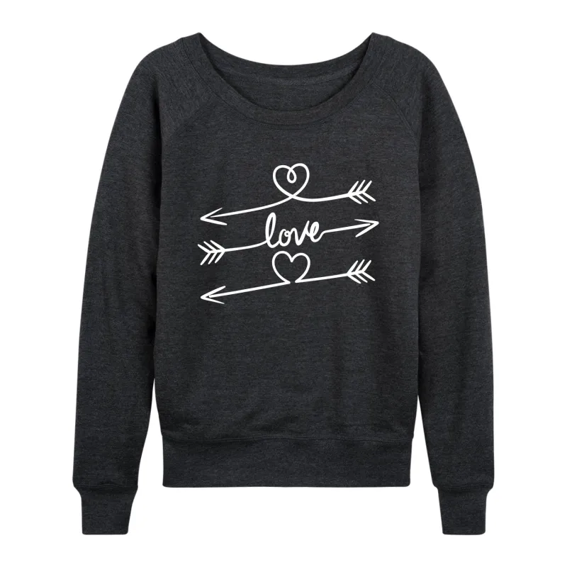 Instant Message - Love Heart Arrows - Ladies French Terry Long Sleeve Shirt sold by Zulily