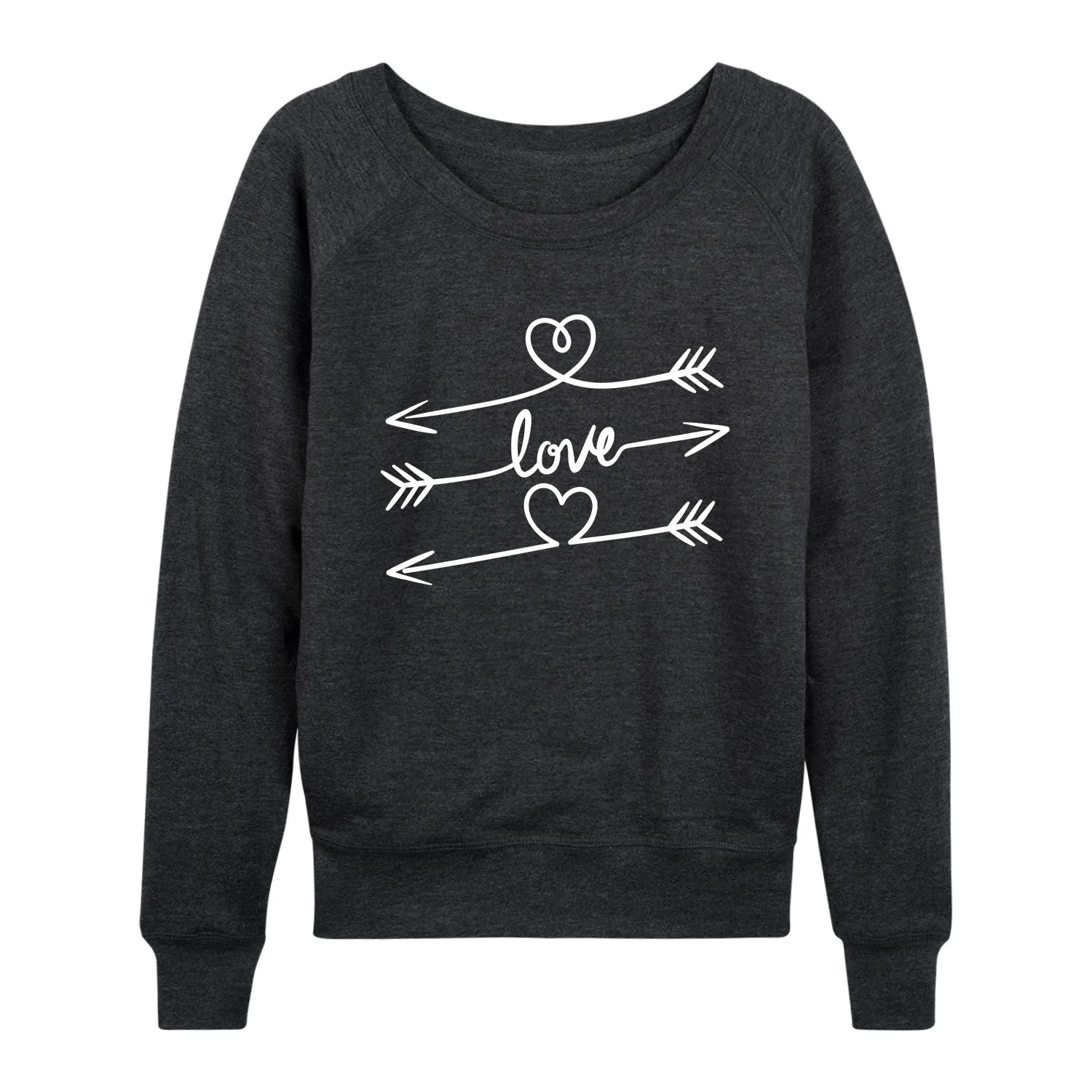 Instant Message - Love Heart Arrows - Ladies French Terry Long Sleeve Shirt sold by Zulily