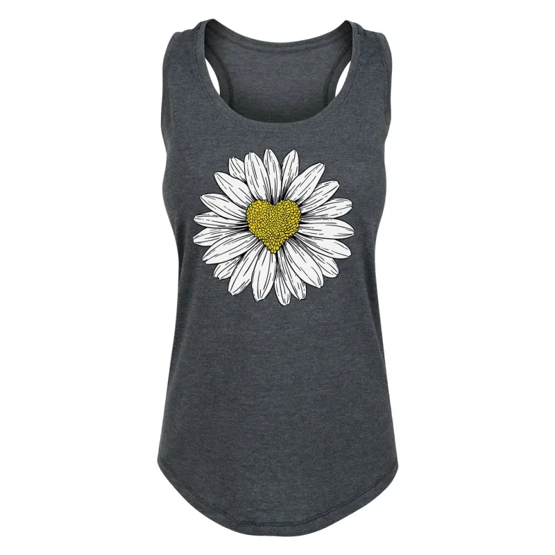 Instant Message - Daisy Heart Drawing - Women's Racerback Tank sold by Zulily