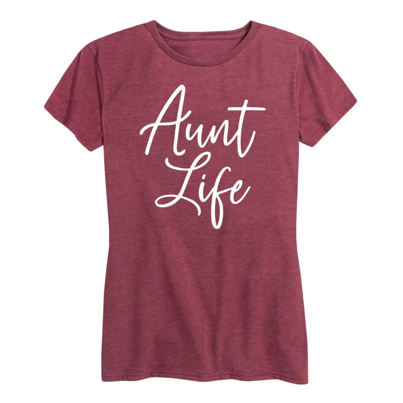 Instant Message - Aunt Life Script - Women's Short Sleeve Graphic T-Shirt sold by Zulily