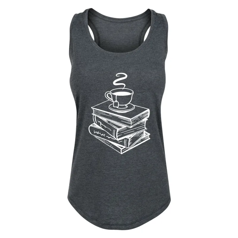 Instant Message - Tea And Stacked Books - Ladies Racerback Tank sold by Zulily