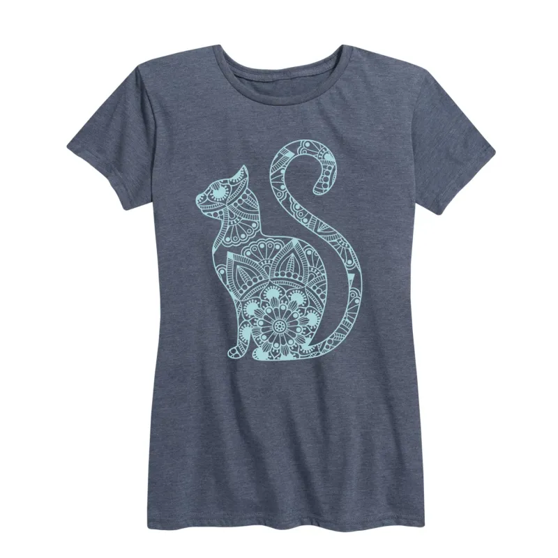 Instant Message - Decorative Cat - Women's Short Sleeve Graphic T-shirt sold by Zulily
