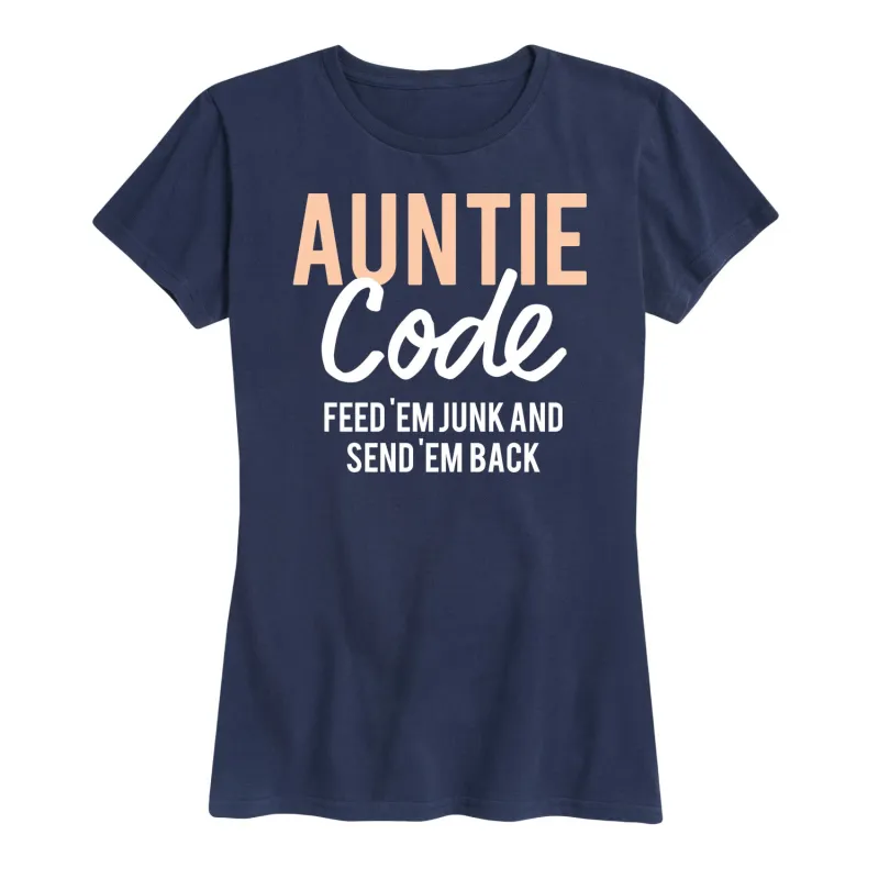 Instant Message - Auntie Code - Women's Short Sleeve Graphic T-Shirt sold by Zulily