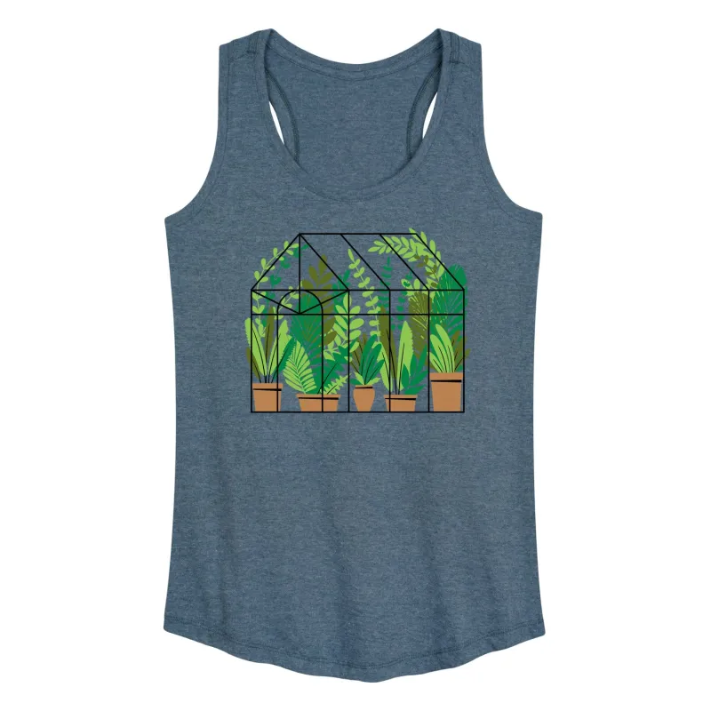 Instant Message - Greenhouse With Plants - Women's Racerback Tank Top sold by Zulily