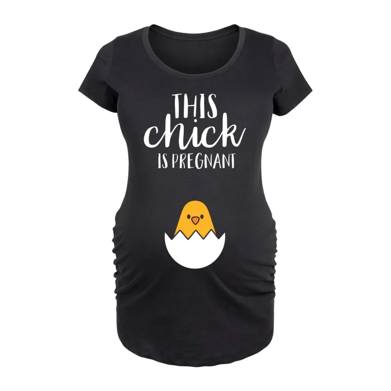 Instant Message - This Chick Is Pregnant - Maternity Scoop Neck T-Shirt sold by Zulily