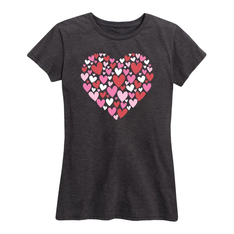 Instant Message - Hearts In Heart Pattern - Women's Short Sleeve Graphic T-Shirt sold by Zulily
