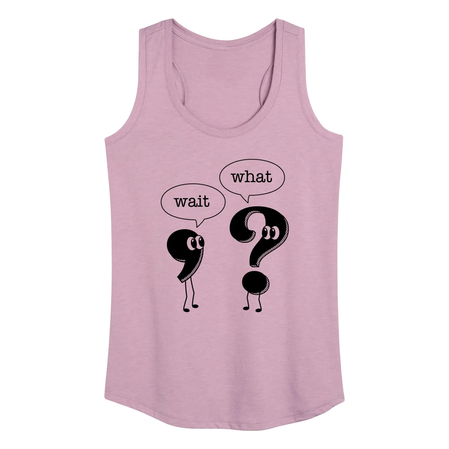 Instant Message - Wait What Punctuation - Women's Racerback Tank Top sold by Zulily product image thumbnail 3