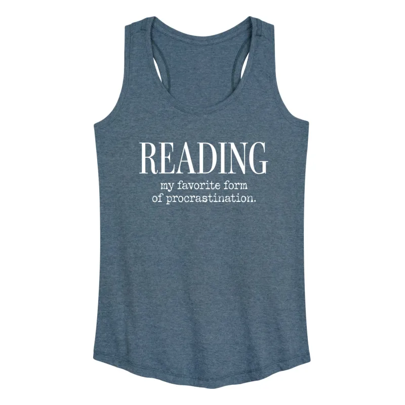 Instant Message - Reading Favorite Procrastination - Women's Racerback Tank Top sold by Zulily