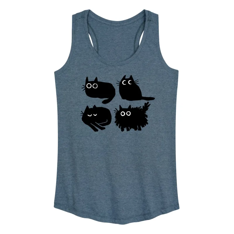 Instant Message - Sketched Black Cats - Women's Racerback Tank Top sold by Zulily