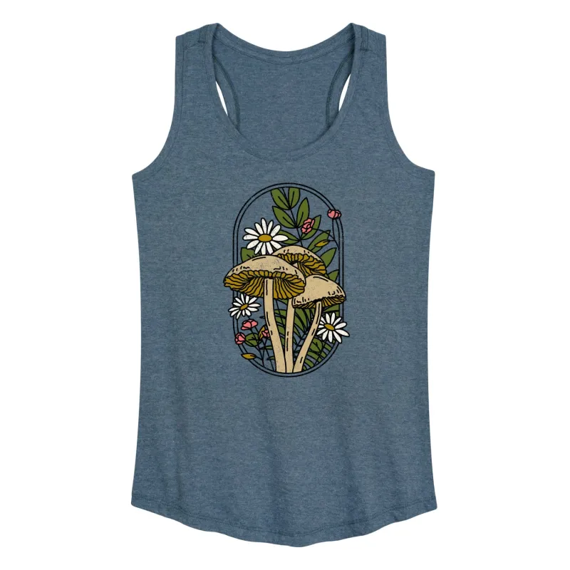 Instant Message - Mushrooms And Flowers - Women's Racerback Tank Top sold by Zulily