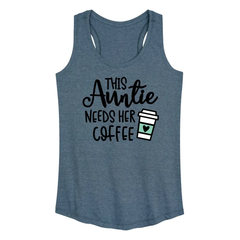 Instant Message - This Auntie Needs Her Coffee - Women's Racerback Tank Top sold by Zulily