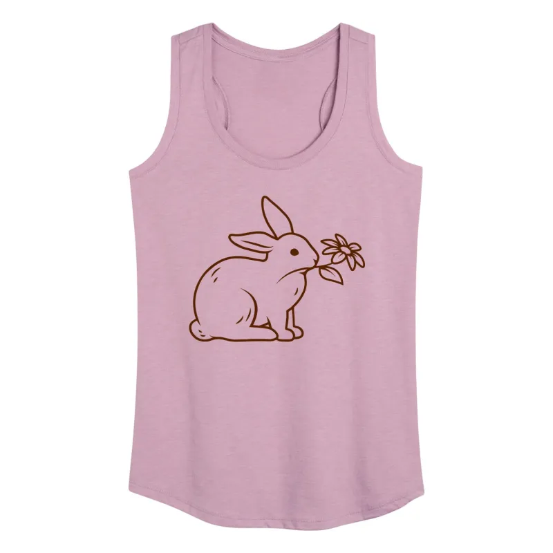Instant Message - Bunny With Flower - Women's Racerback Tank Top made by Zulily
