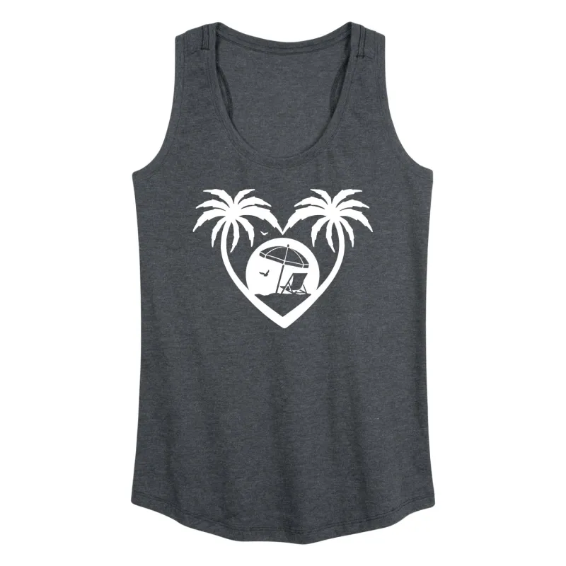 Instant Message - Palm Trees Heart Scene - Women's Racerback Tank Top sold by Zulily