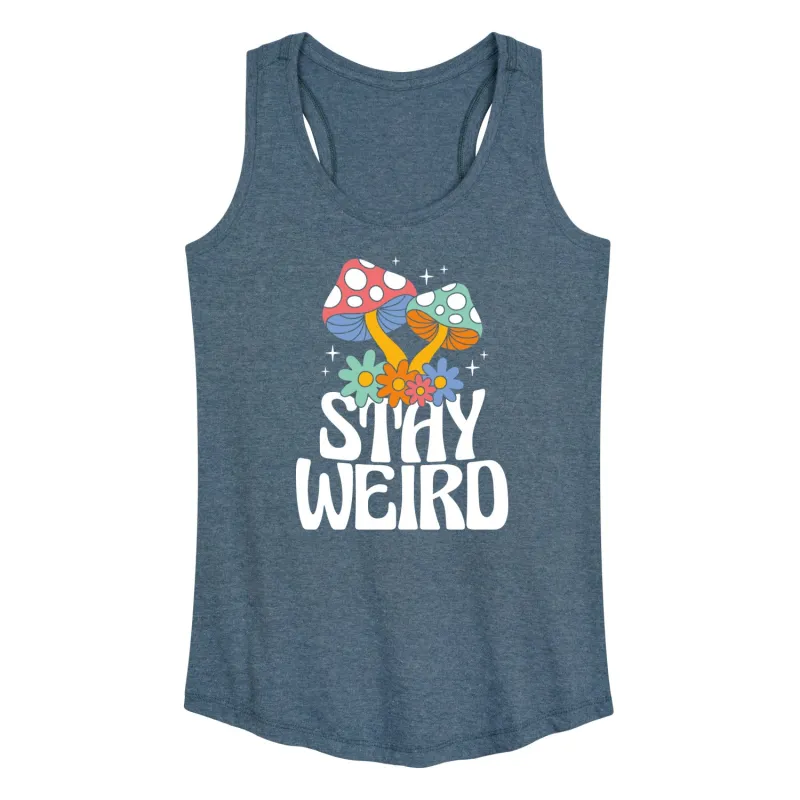Instant Message - Stay Weird Mushrooms - Women's Racerback Tank Top sold by Zulily