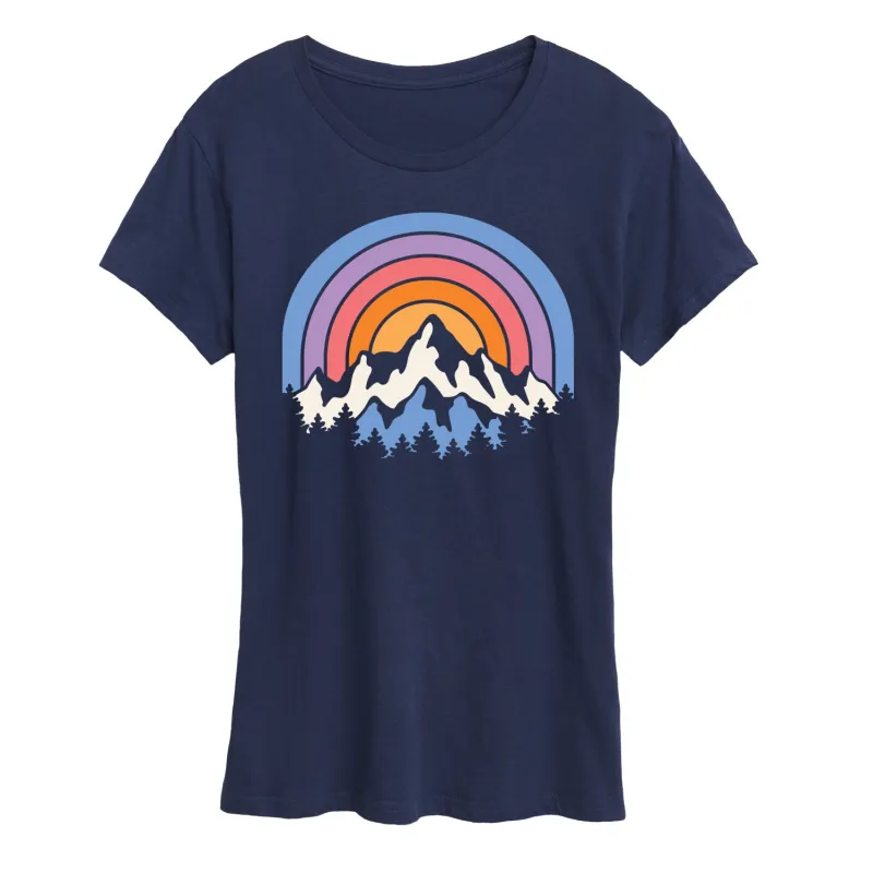 Instant Message - Sunset Mountains - Women's Short Sleeve Graphic T-Shirt sold by Zulily