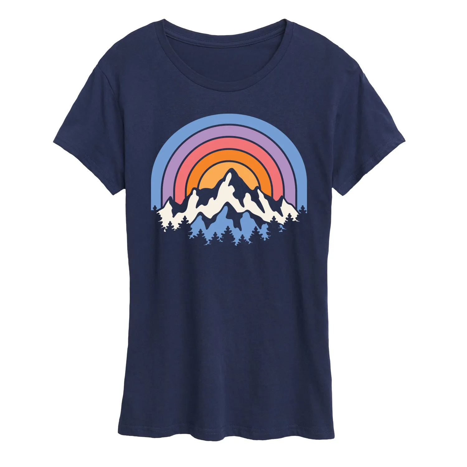Instant Message - Sunset Mountains - Women's Short Sleeve Graphic T-Shirt sold by Zulily