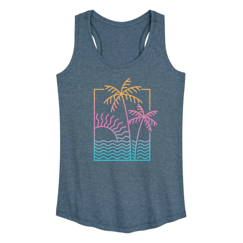 Instant Message - Line Drawing Sunset - Women's Racerback Tank Top sold by Zulily