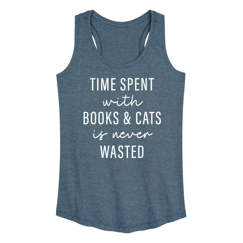 Instant Message - Time Spent With Books Cats - Women's Racerback Tank Top sold by Zulily