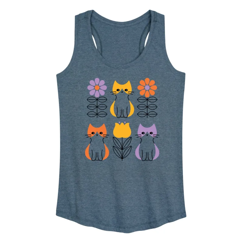 Instant Message - Retro Flower Cat  - Women's Racerback Tank Top sold by Zulily