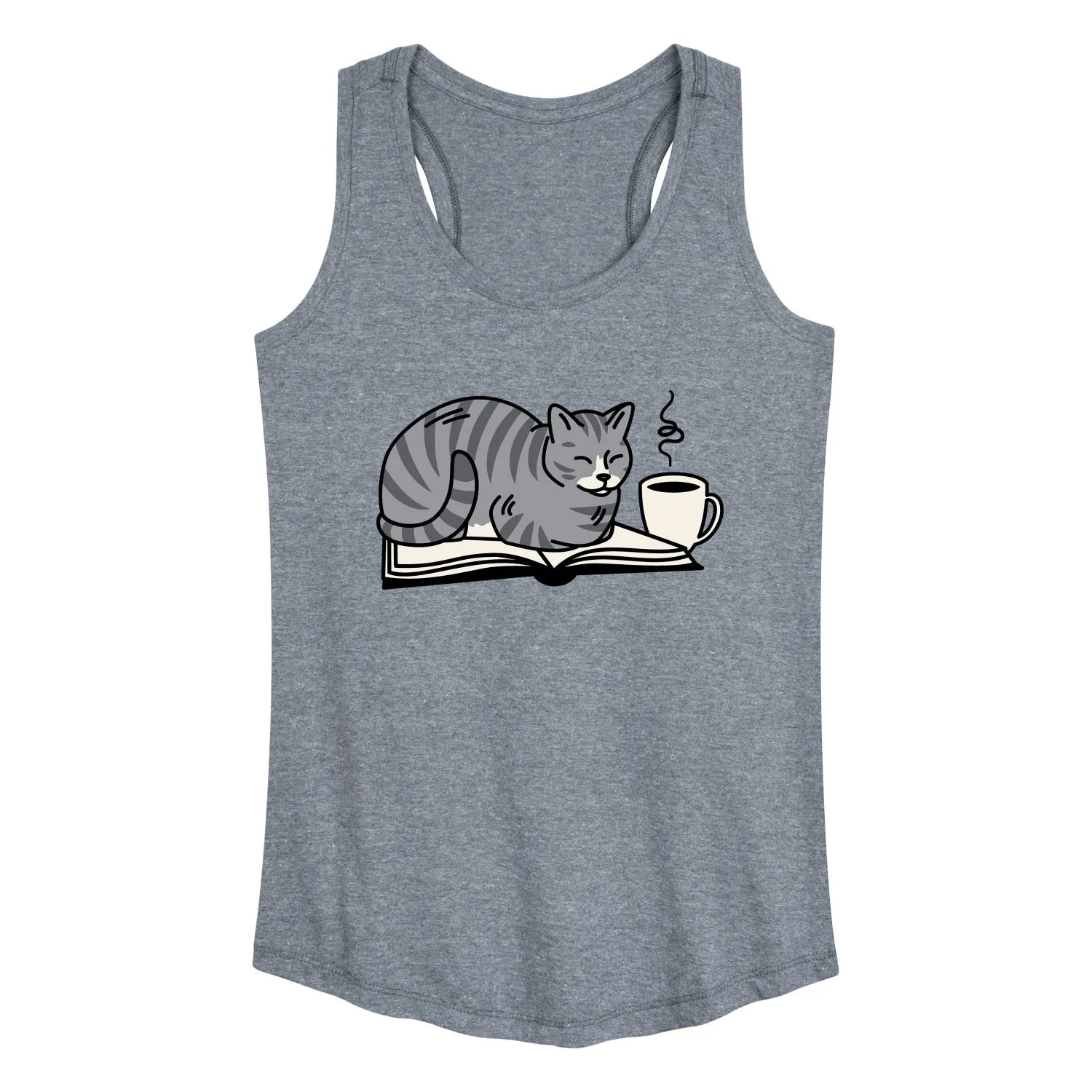 Instant Message - Cat On Book - Women's Racerback Tank Top sold by Zulily product image thumbnail 2