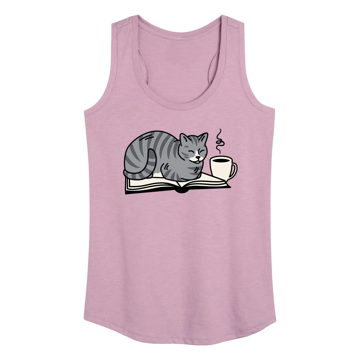 Instant Message - Cat On Book - Women's Racerback Tank Top sold by Zulily product image thumbnail 3