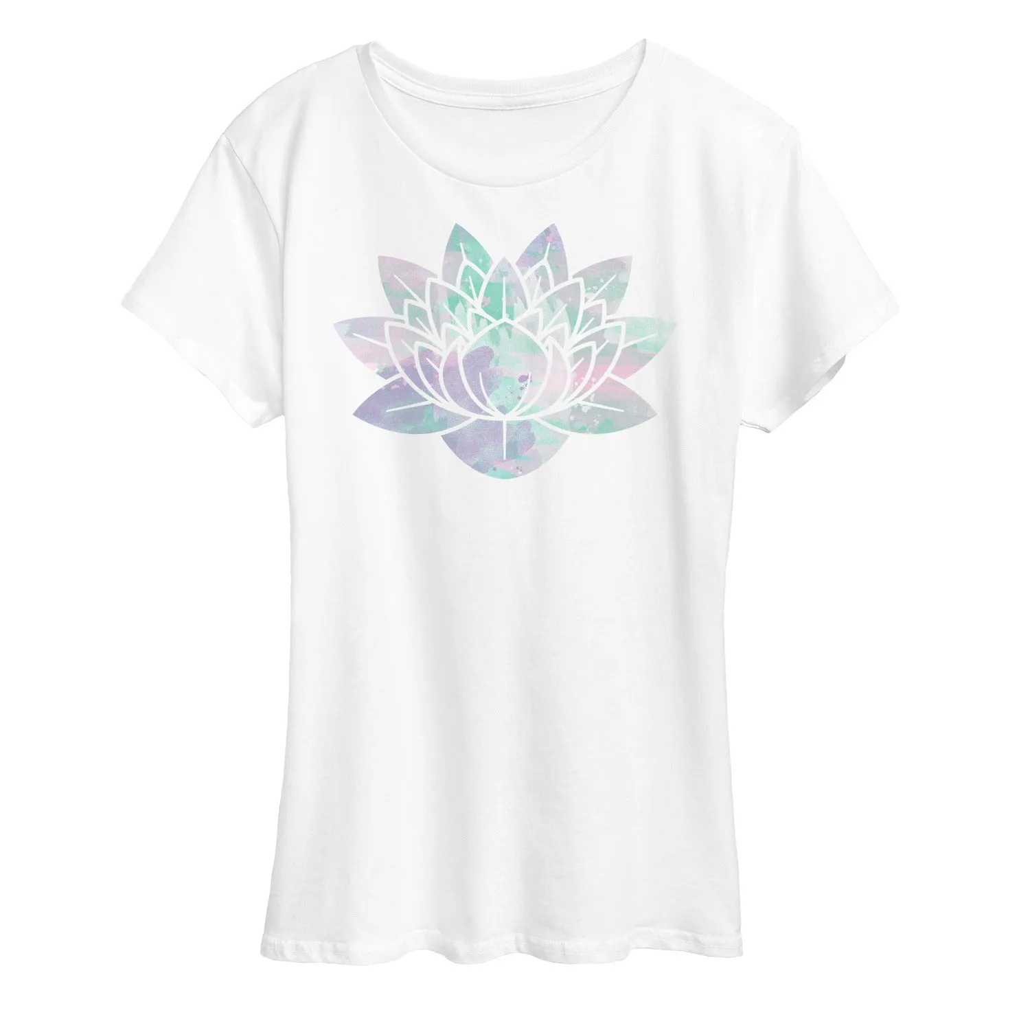 Instant Message - Watercolor Lotus - Women's Short Sleeve Graphic T-Shirt sold by Zulily product image thumbnail 2